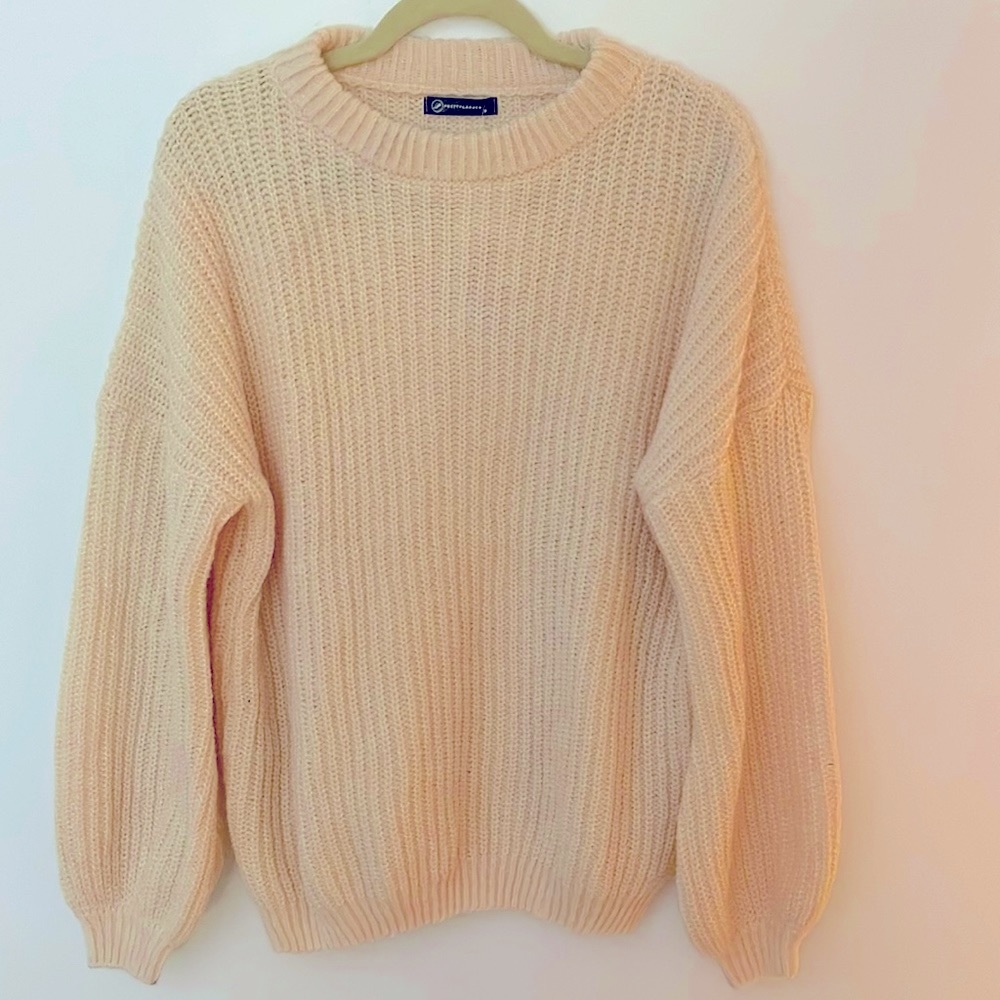 PRETTY GARDEN | Women’s Cream Crew Neck Sweater NWT Size Small